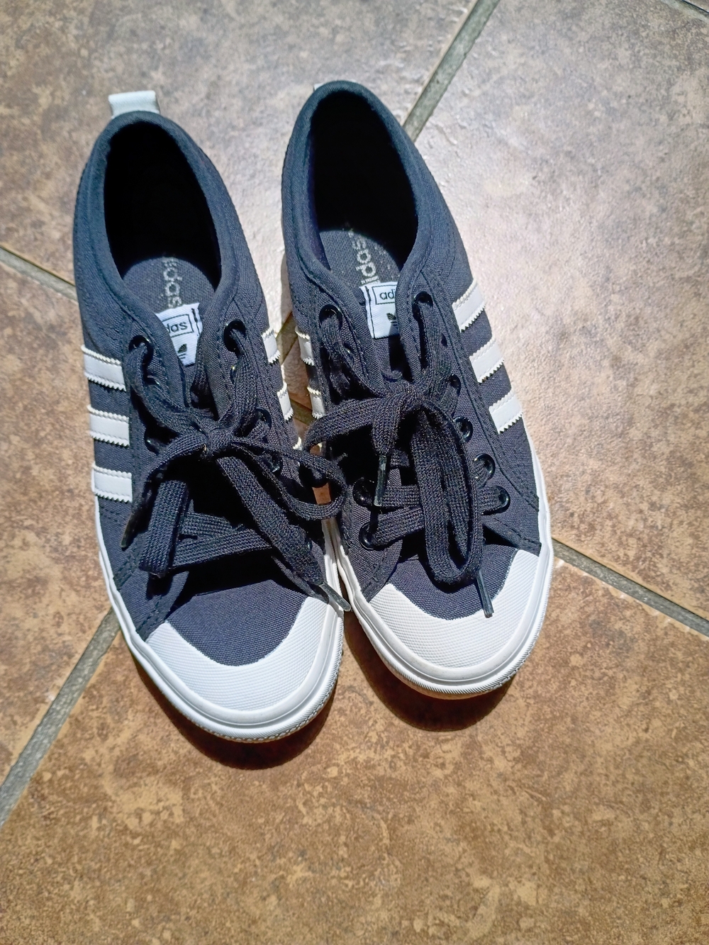 adidas Black and White Low-Top Canvas Sneakers
